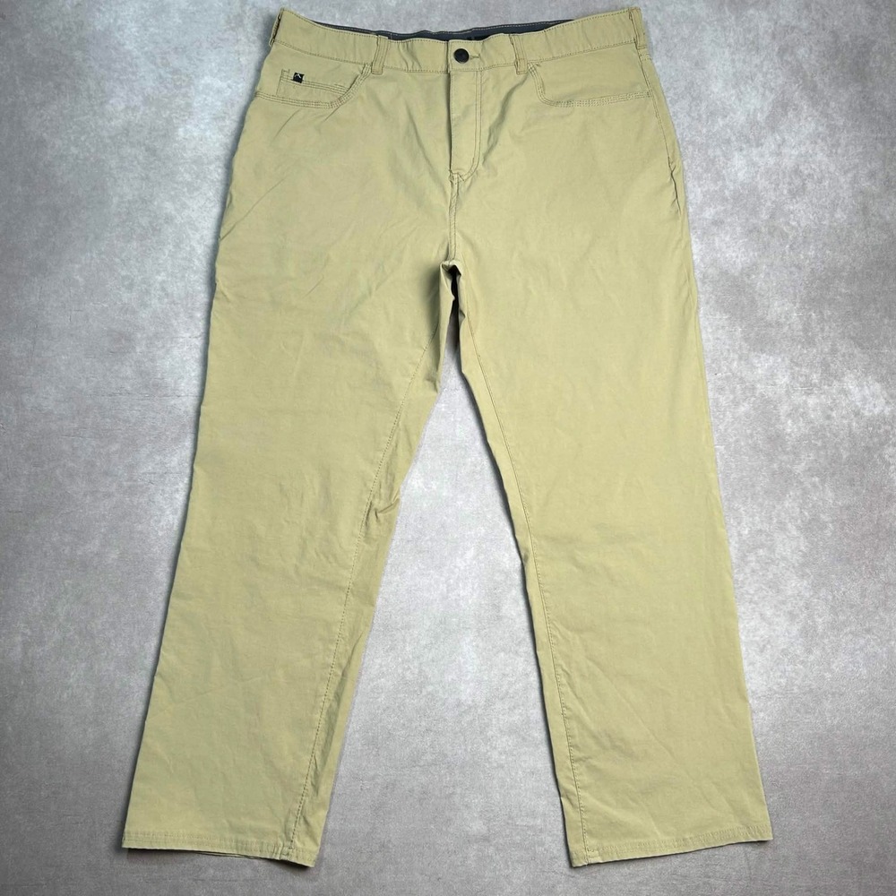 Denali Mens Khaki Performance Utility Hiking Pants Tan Nylon Stretch 36x32*